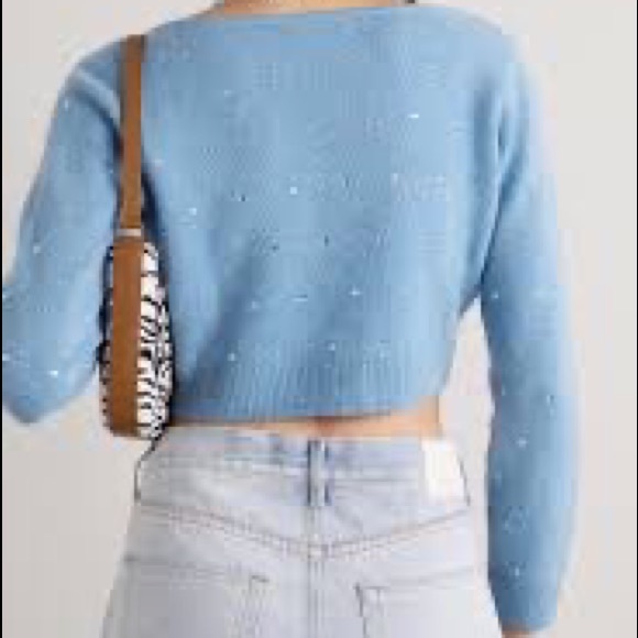 RARE Reformation + Net Sustain Nathalia Embellished Cropped Cardigan Sweater - Picture 9 of 11